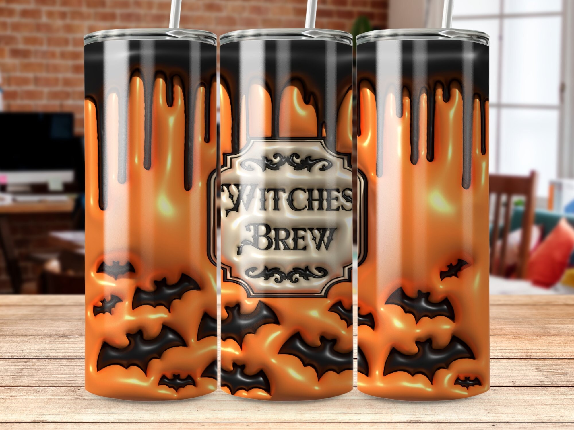 3D Halloween Tumbler Witches Brew Tumbler Halloween Tumbler Etsy