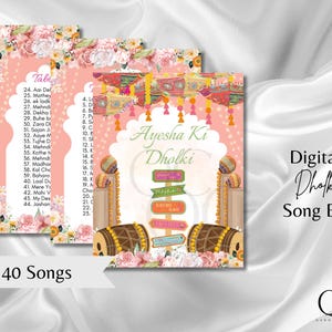 DIGITAL DOWNLOAD Modern Dholki Book, Mayoun Mehndi Song Book Desi Song Book, Dholki Songs Lyrics Book, Pastel Muslim Desi Template Dholak