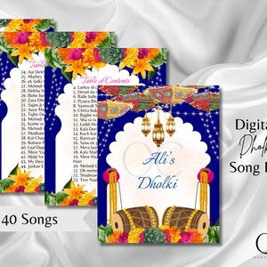 TÉLÉCHARGEMENT NUMÉRIQUE Livre de Dholki moderne, livre de chansons desi de Mayoun Mehndi, livre de paroles de chansons de Dholki, modèle desi musulman coloré Dholak