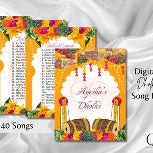 TÉLÉCHARGEMENT NUMÉRIQUE Livre de Dholki moderne, livre de chansons desi de Mayoun Mehndi, livre de paroles de chansons de Dholki, modèle desi musulman coloré Dholak