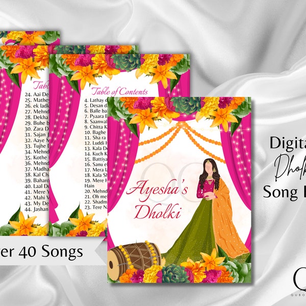 DIGITALE DOWNLOAD Modern Dholki boek, Mayoun Mehndi Song Book Desi Song Book, Dholki Songs Lyrics Book, Kleurrijke moslim Desi Template Dholak