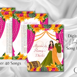 DIGITAL DOWNLOAD Modern Dholki Book, Mayoun Mehndi Song Book Desi Song Book, Dholki Songs Lyrics Book, Colorful Muslim Desi Template Dholak