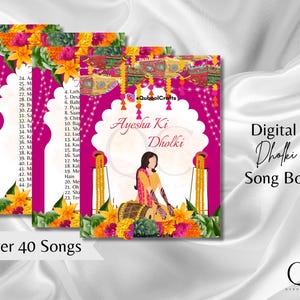 TÉLÉCHARGEMENT NUMÉRIQUE Livre de Dholki moderne, livre de chansons desi de Mayoun Mehndi, livre de paroles de chansons de Dholki, modèle desi musulman coloré Dholak