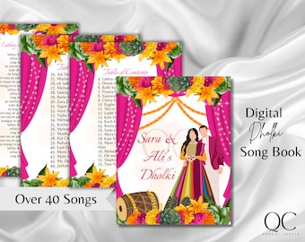 Modern Dholki Song Book, Mayoun Mehndi, Desi Template (Digital Download)