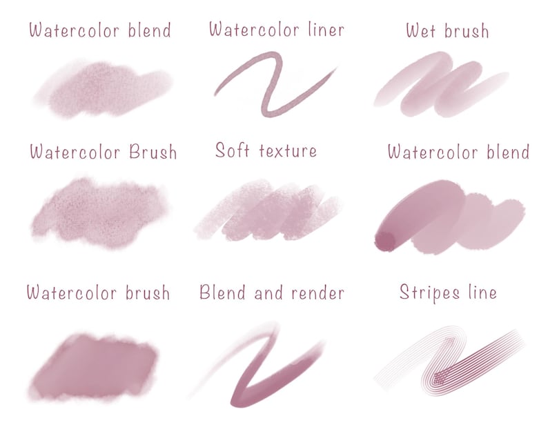 Procreate Soft Anime Brush Set - 50 Lineart, Sketch, Watercolor, Textured Brushes and Color Brush Pack iPad (Digital Download) image 6
