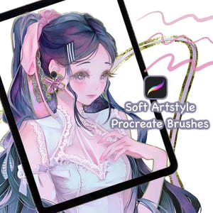 Procreate Soft Anime Style Brushes - Lineart and Color Brush Pack iPad, Digital Drawing Bundle, Sketching and Coloring, Textured Brushes