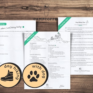 Printable Day Hiking w/ Dog Checklist | Hiking Safety Info Sheet | Hiking Tips