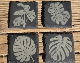Monstera Plant Coaster Set