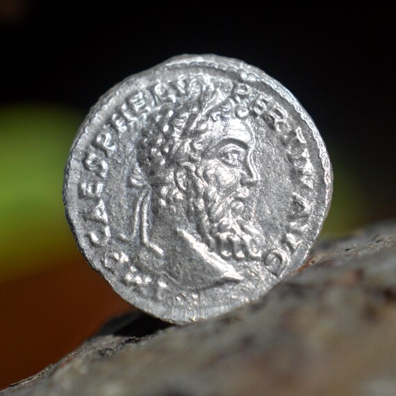 Silver Roman Denarius of Pertinax, Pvblivs Helvivs Pertinax Avgvstvs, Pietas on Reverse Solid Silver Coin
