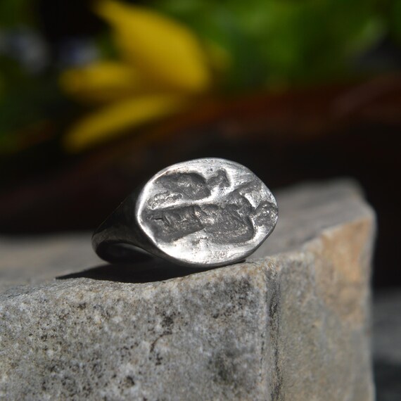Roman Solid Silver Stamp Seal Ring