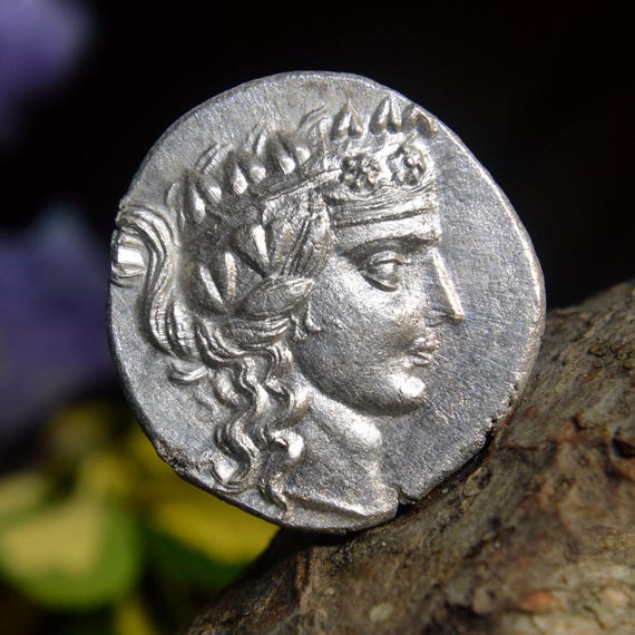 Silver Greek Tetradrachm of Thasos, Islands off Thrace, Young Dionysos on Obverse Solid Silver Coin