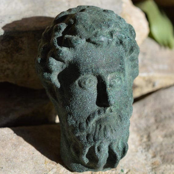 Roman Bronze Head of God Zeus Fragment