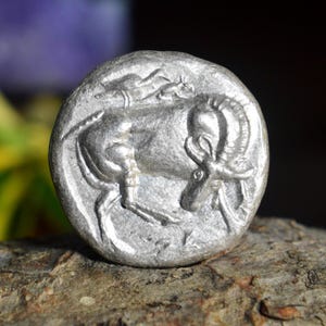 Silver Greek Tetradrachm of Dikaia, Attic, Eretria, Macedon, Cow and Octopus Solid Silver Coin