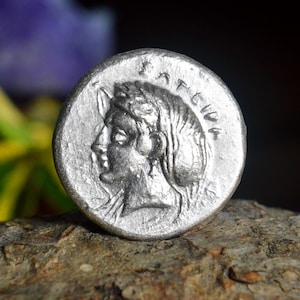Silver Greek Tetradrachm of Mysia, Kyzikos (Cyzicus), Persephone on Obverse Solid Silver Coin