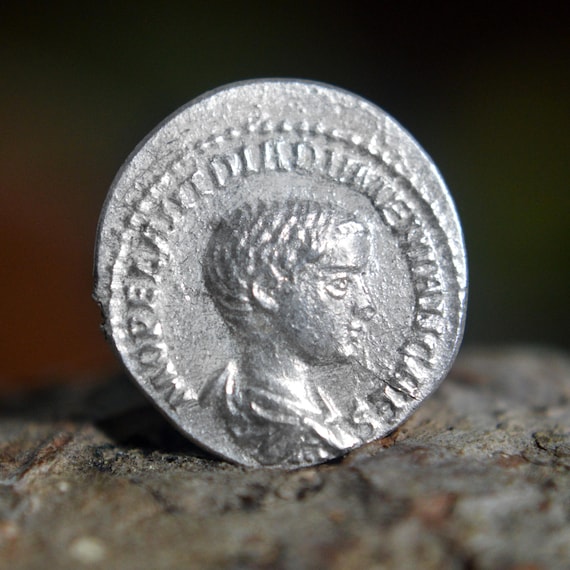 Silver Roman Denarius of Diadumenian as Caesar, Diadomenianvs Spes Solid Silver Coin