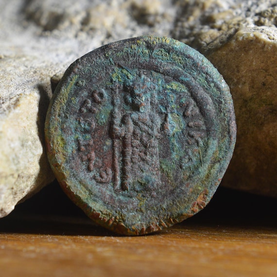 Byzantine Empire Æ Follis - Constans II, Mint Constantinople Bronze Coin