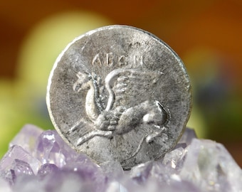 Silver Greek Drachm of Abdera, Satyrs and Griffin, Thrace, Solid Silver Coin