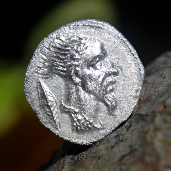 Silver Roman Denarius of Vercingetorix, Captive Gallic Warrior, L. Hostilius Saserna Solid Silver Coin