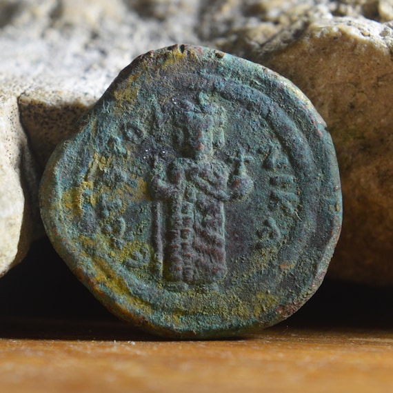 Byzantine Empire Æ Follis - Constans II, Mint Constantinople Bronze Coin