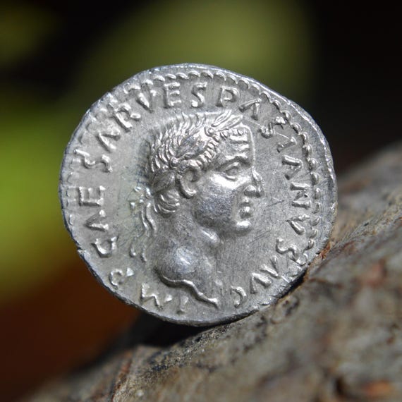 Silver Roman Denarius of Vespasian Commemorating Judaea Capta Solid Silver Coin