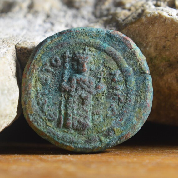 Byzantine Empire Æ Follis - Constans II, Mint Constantinople Bronze Coin