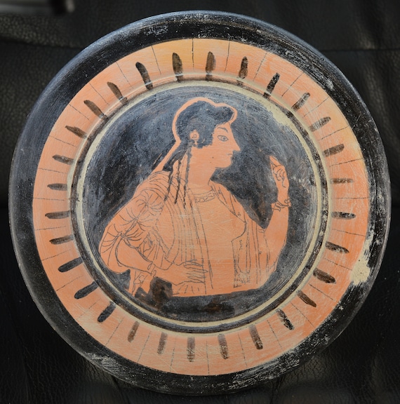 Ancient Greek Ceramic Plate, Museum Replica Display Plate, Decorative Plate Wall Art, Greek Mythology, Greek Pottery