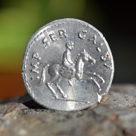 Silver Roman Denarius of Galba on Horseback, Three Gauls, Servius Sulpicius Galba Caesar Augustus Solid Silver Coin