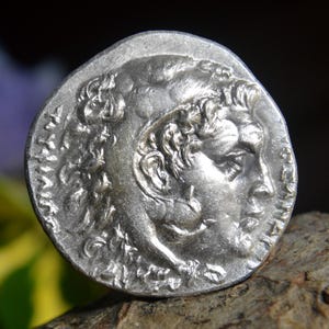 Silver Greek Tetradrachm of Agathocles, King of Bactria, Commemorating Alexander III The Great, Solid Silver Coin