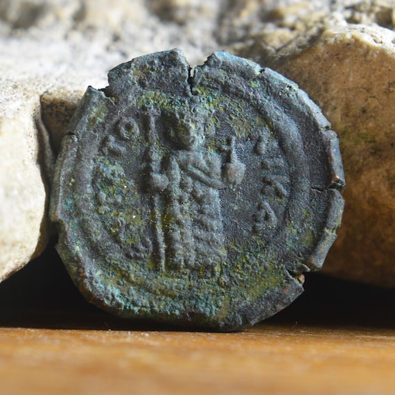 Byzantine Empire Æ Follis - Constans II, Mint Constantinople Bronze Coin
