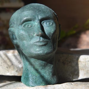 Roman Bronze Head of Emperor Julius Caesar Fragment