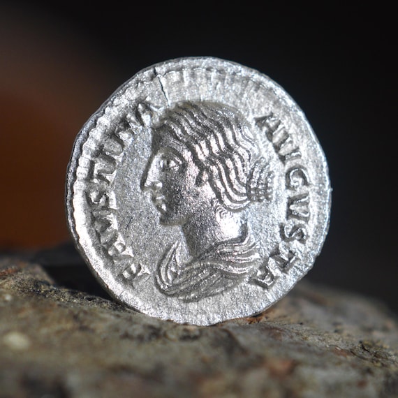 Silver Roman Denarius of Faustina II Junior, wife of Marcus Aurelius, minted under her father, Antoninus Pius Solid Silver Coin