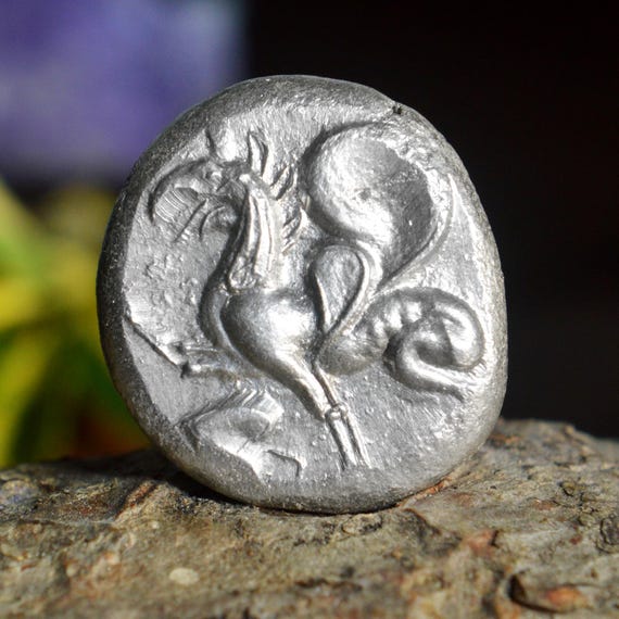 Silver Greek Tetradrachm of Abdera, Thrace, Griffin on Obverse Solid Silver Coin