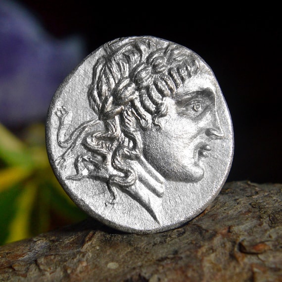 Silver Greek Tetradrachm of Myrina, Aeolis, Apollo on Obverse Solid Silver Coin