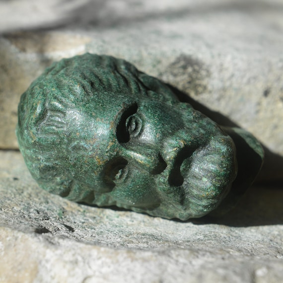 Roman Bronze Head of God Zeus Fragment