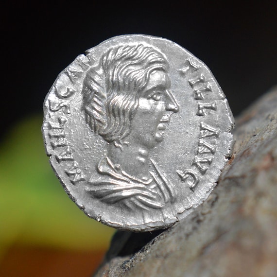 Silver Roman Denarius of Manlia Scantilla, Wife of Didius Julianus and Mother of Didia Clara, Juno on Reverse Silver Coin
