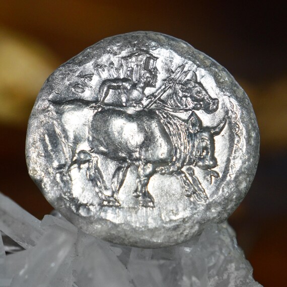 Silver Greek Octadrachm of The Orreskioi, Thraco-Macedonian Tribes, Hermes (Anax) as Herdsman, Ancient Greece, Solid Silver Oktodrachm Coin