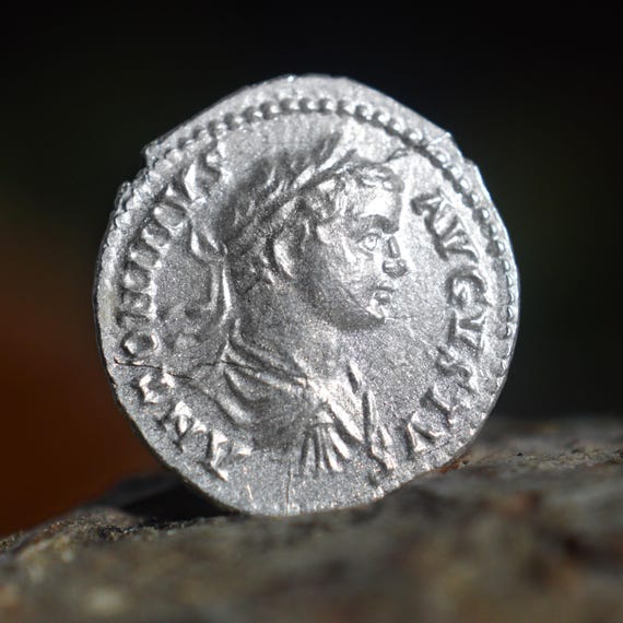 Silver Roman Denarius of Caracalla Rectori Orbis, Marcvs Avrelivs Severvs Antoninvs Avgvstvs Solid Silver Coin