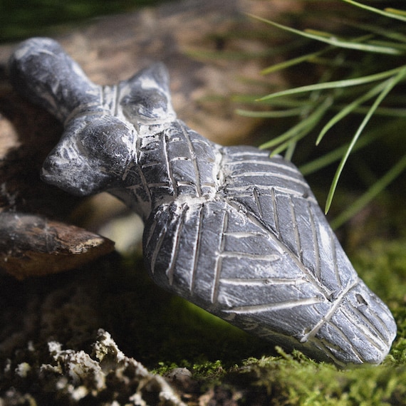 A Neolithic Grey Clay Female Standing Idol, Ceramic Sculpture, Figurine Depicts A Goddess Symbol of Fertility and Prolificacy