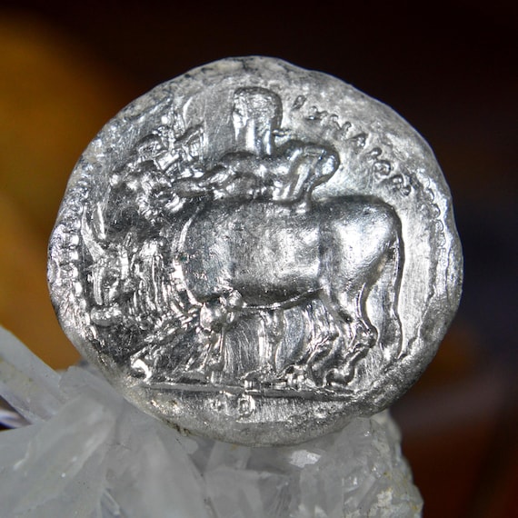 Silver Greek Octadrachm of The Ichnai, Thraco-Macedonian Tribes, Ancient Greece, Solid Silver Oktodrachm Coin