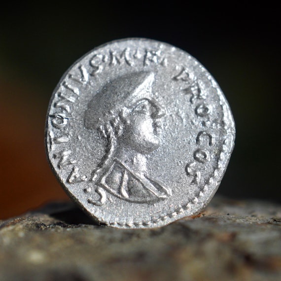 Silver Roman Denarius of Caius Antonius, Gaivs Antonivs, Brother of Mark Antony Murdered by Brutus Solid Silver Coin