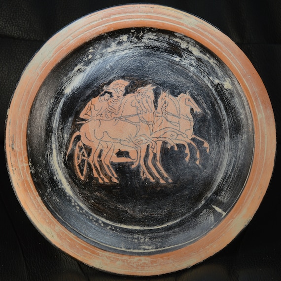 Ancient Greek Ceramic Plate, Museum Replica Display Plate, Decorative Plate Wall Art, Greek Mythology, Greek Pottery