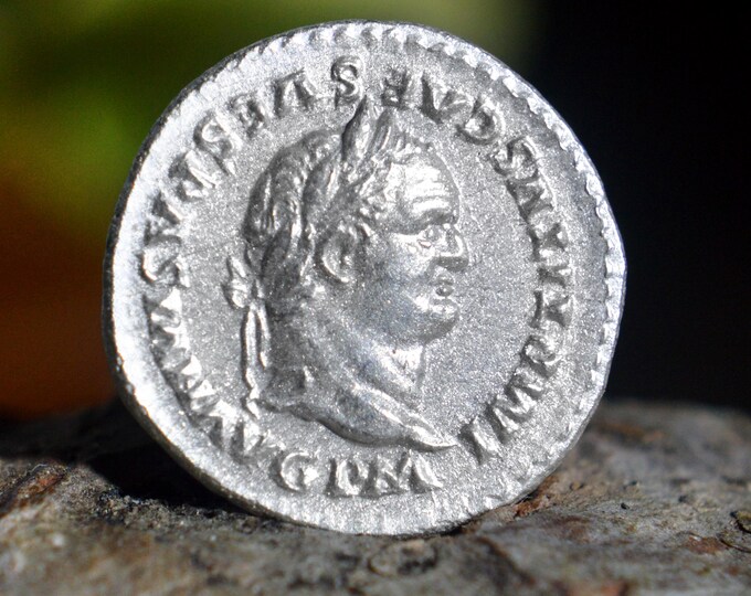 Featured listing image: Silver Roman Denarius of Titus as Caesar, Flavius Caesar Vespasianus, Goatherd Milking Goat Solid Silver Coin
