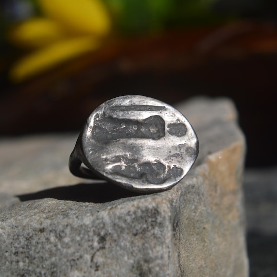 Roman Solid Silver Stamp Seal Ring