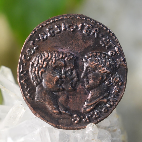 Roman Æ Tressis of Mark Antony, Caivs Octavianvs + Octavia Bronze Coin