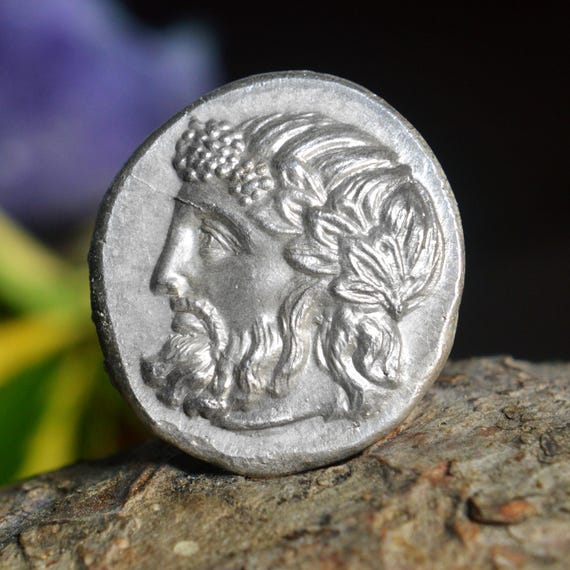 Silver Greek Tetradrachm of Dionysos, Islands off Thrace, Thasos, Dionysos on Obverse Herakles on Reverse Solid Silver Coin