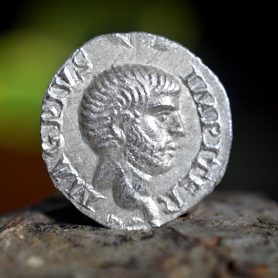 Silver Roman Denarius of Sextus Pompeius Magnus Pius, Sextus Pompey the son of Pompey the Great Solid Silver Coin