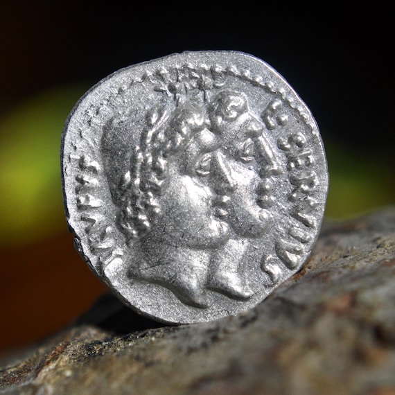 Silver Roman Denarius of Rufus, Lucius Servius Sulpicius, Gens Sulpicia Tusculum Fortress Solid Silver Coin