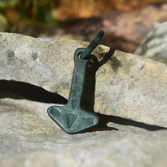 Viking Bronze Axe Shaped Amulet Pendant