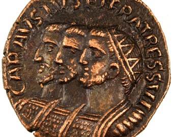 Roman Æ Medallion of Carausius, Diocletianus, Maximianus I Bronze Coin