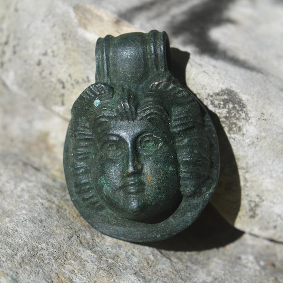 Roman Bronze Gorgon Medusa Amulet Pendant